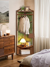 Corner Solid Wood Coat Rack Antique Bedroom Bedside Hanger Simple Shelf Small Floor Hanger